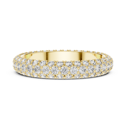 A Triple-Row Brilliance Band with Hand-Set Honeycomb Pavé