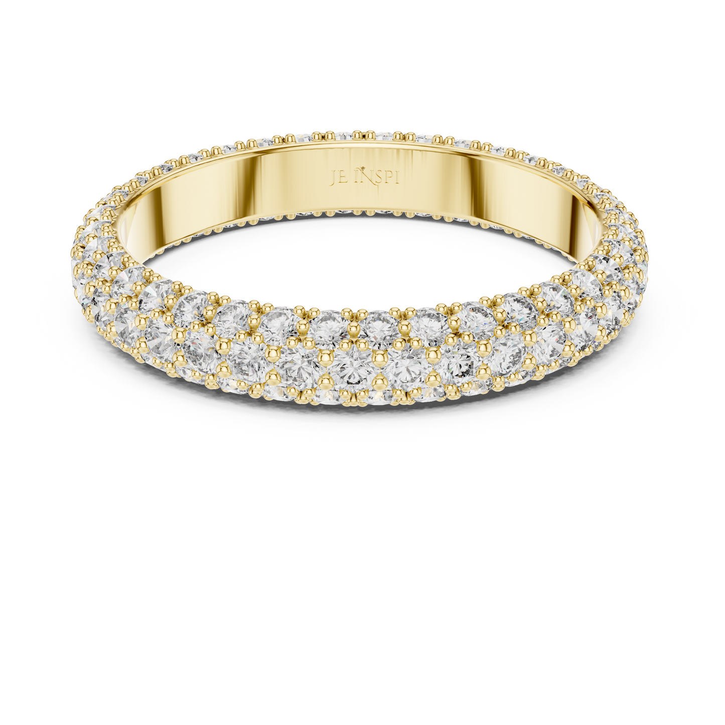 A Triple-Row Brilliance Band with Hand-Set Honeycomb Pavé