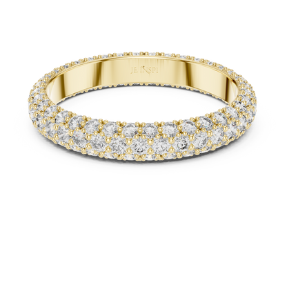 A Triple-Row Brilliance Band with Hand-Set Honeycomb Pavé