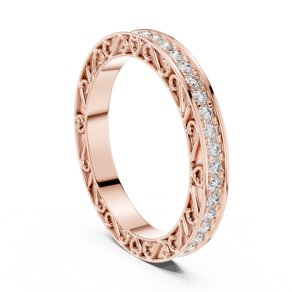 Brilliant Diamonds Enclosed in Hand-Crafted Filigree & Open-Work Scrollwork
