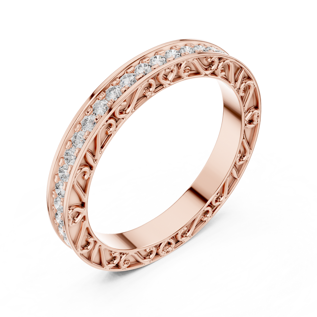 Brilliant Diamonds Enclosed in Hand-Crafted Filigree & Open-Work Scrollwork