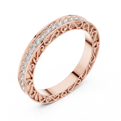 Brilliant Diamonds Enclosed in Hand-Crafted Filigree & Open-Work Scrollwork