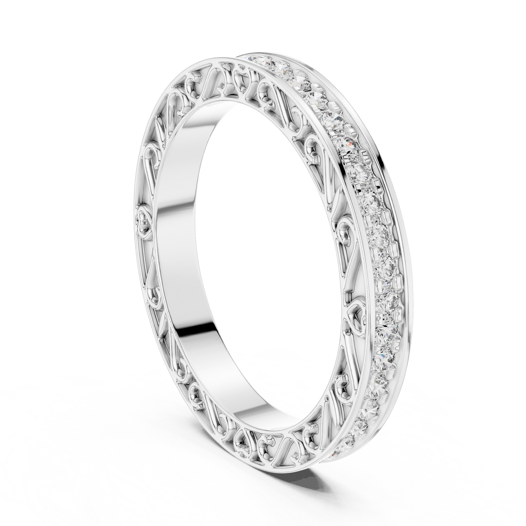 Brilliant Diamonds Enclosed in Hand-Crafted Filigree & Open-Work Scrollwork