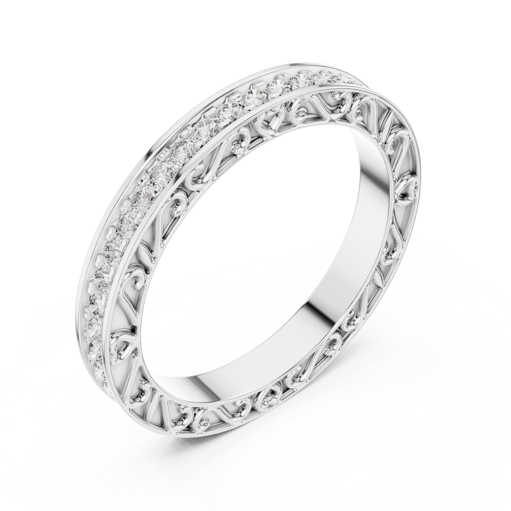 Brilliant Diamonds Enclosed in Hand-Crafted Filigree & Open-Work Scrollwork