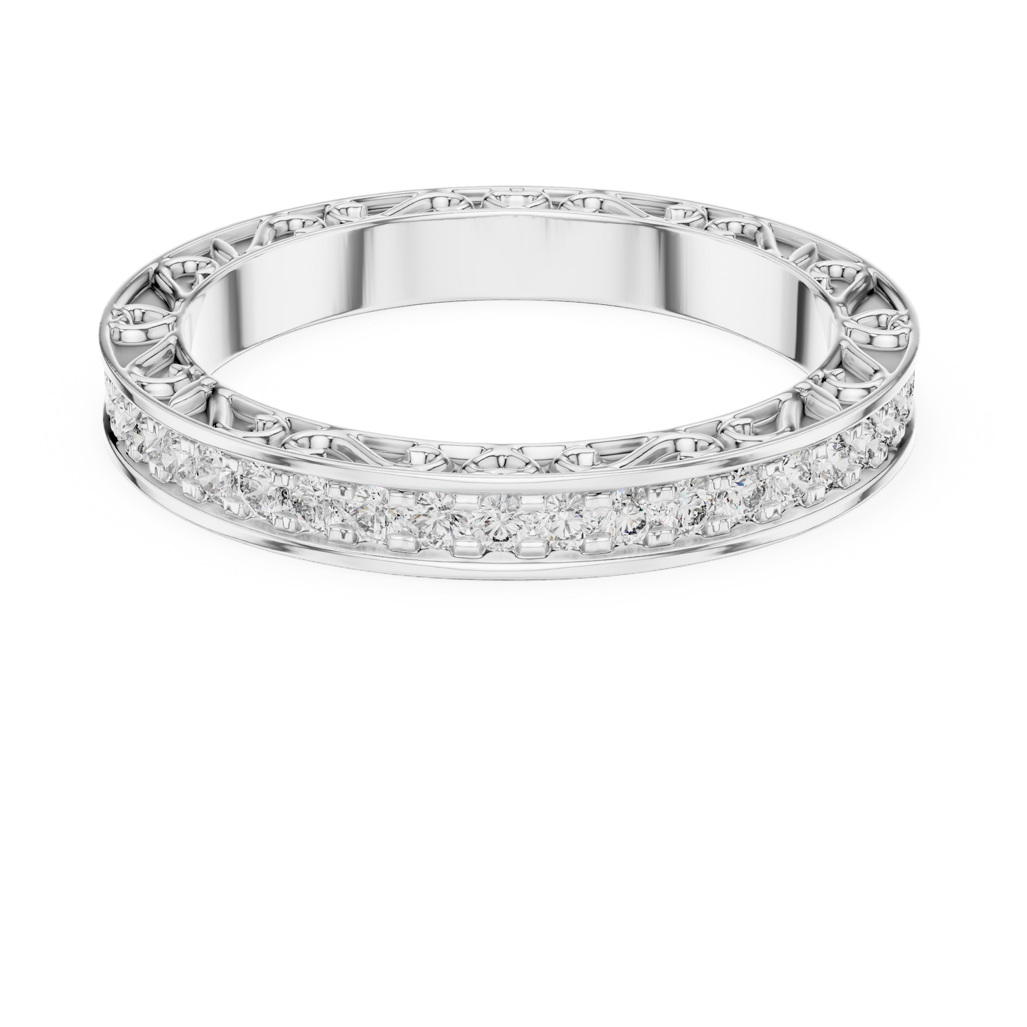 Brilliant Diamonds Enclosed in Hand-Crafted Filigree & Open-Work Scrollwork