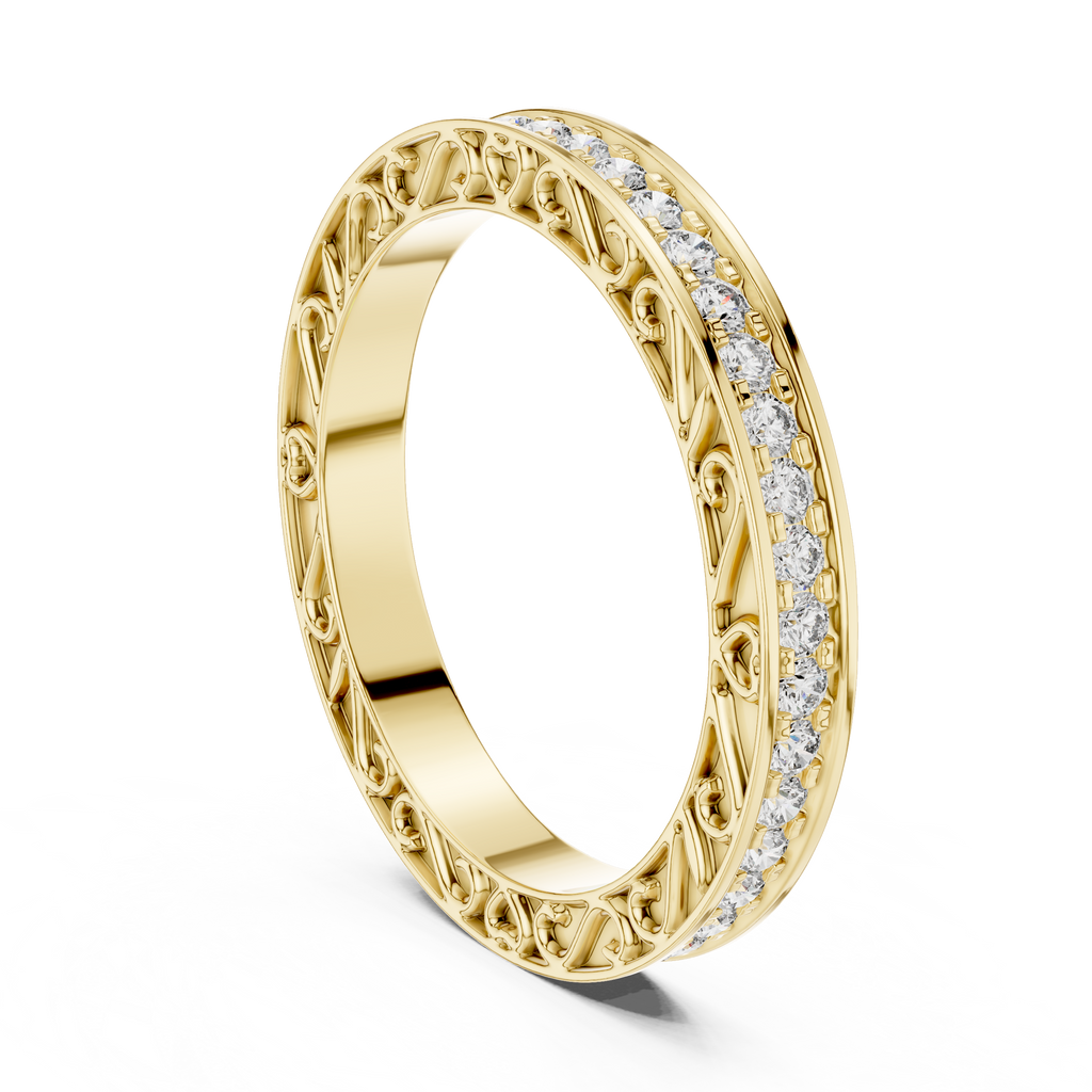 Brilliant Diamonds Enclosed in Hand-Crafted Filigree & Open-Work Scrollwork