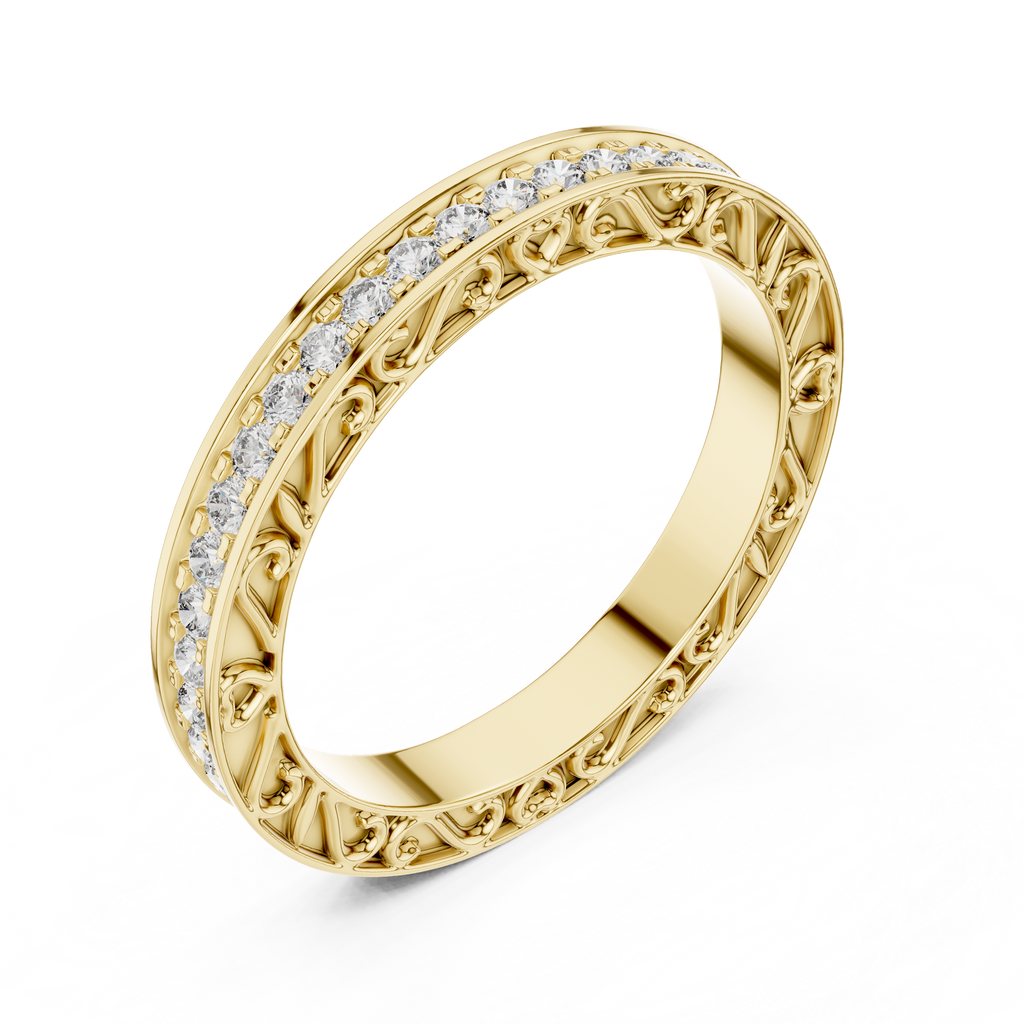 Brilliant Diamonds Enclosed in Hand-Crafted Filigree & Open-Work Scrollwork