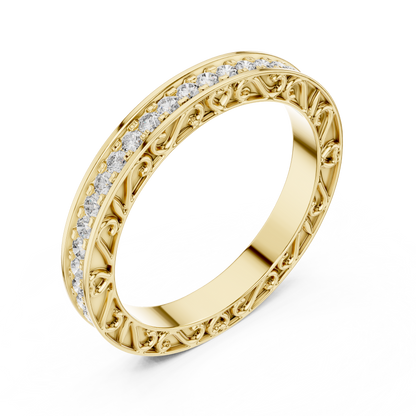 Brilliant Diamonds Enclosed in Hand-Crafted Filigree & Open-Work Scrollwork