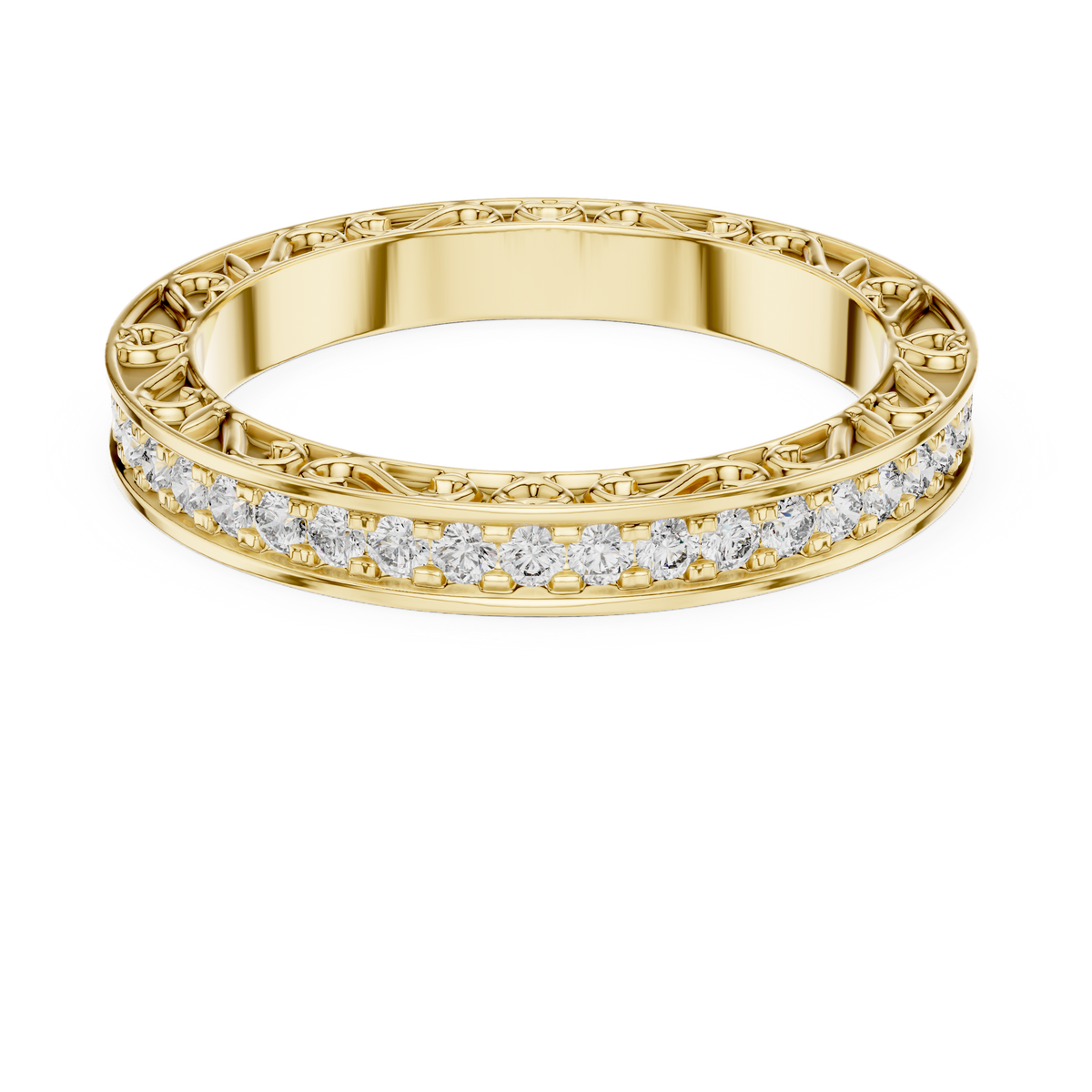 Brilliant Diamonds Enclosed in Hand-Crafted Filigree & Open-Work Scrollwork