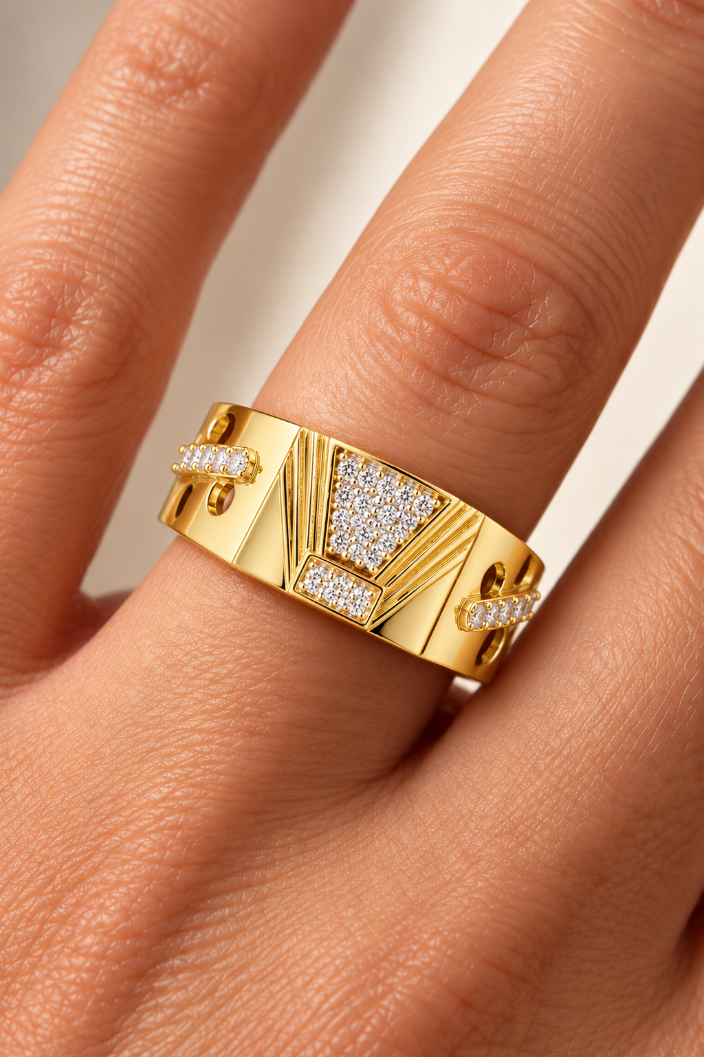 Viremont Geometric Pavé Lab Grown Diamond Band Ring