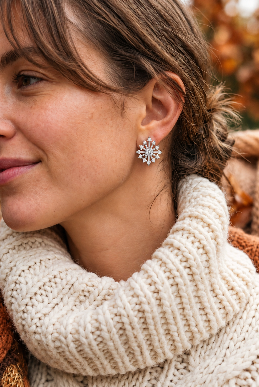 Celestara Starburst Lab Grown Diamond Drop Earrings