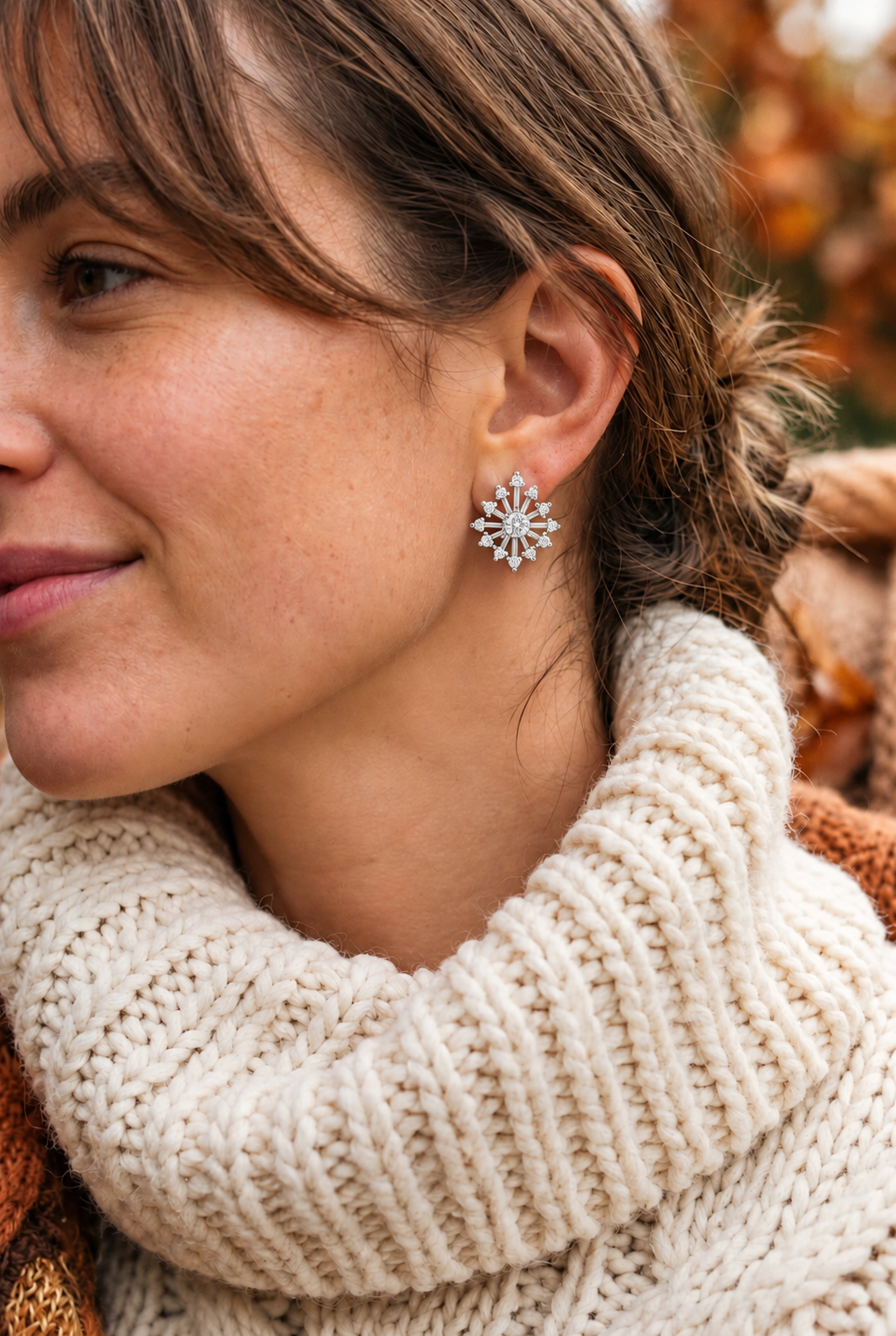 Celestara Starburst Lab Grown Diamond Drop Earrings