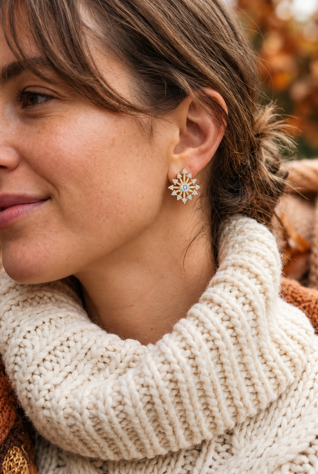 Celestara Starburst Lab Grown Diamond Drop Earrings