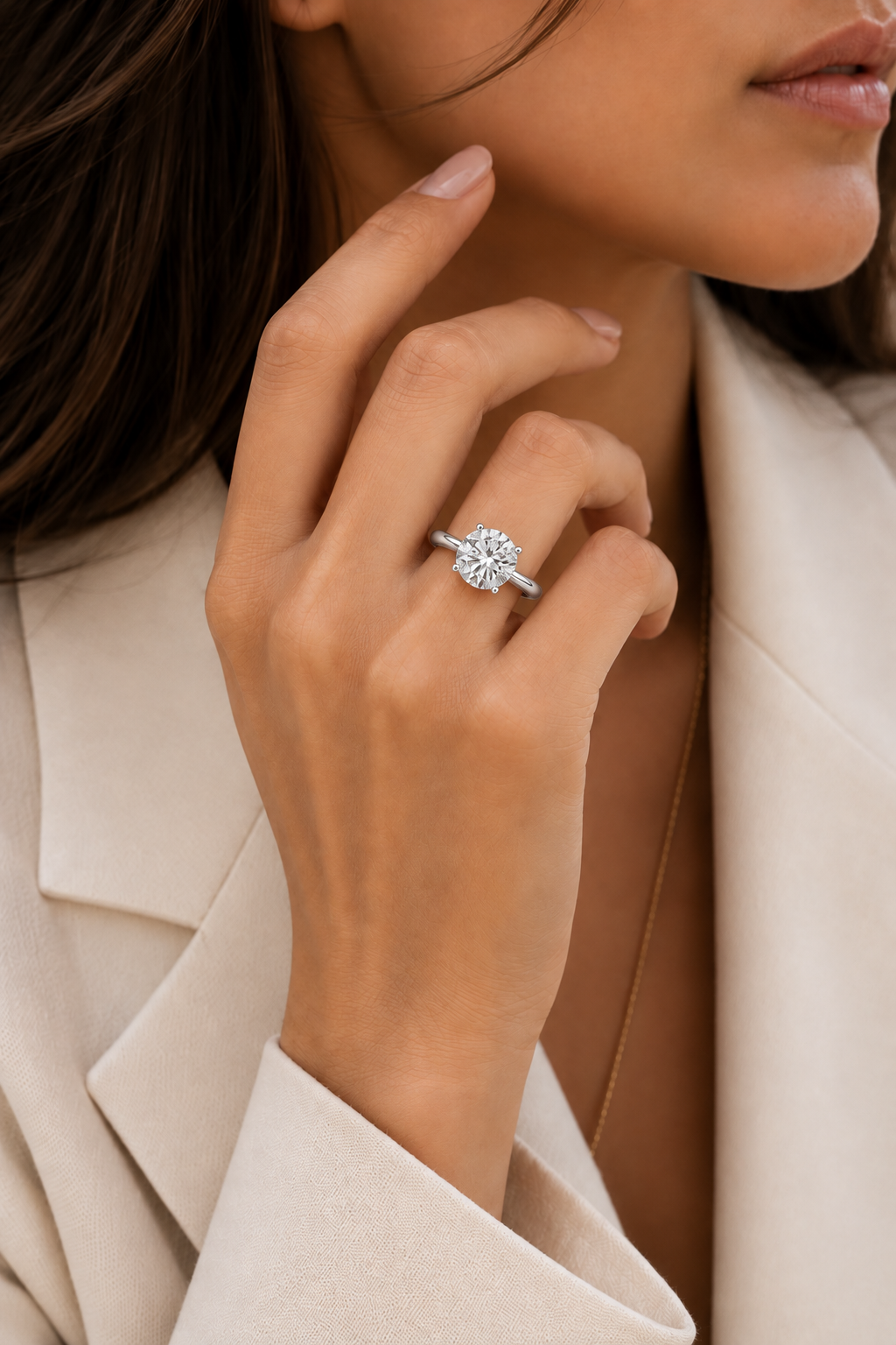 Round Shape Premium Diamond Ring for Women.