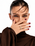 Eleganter sechseckiger Diamantgoldring | Zeitgenössischer Diamantring