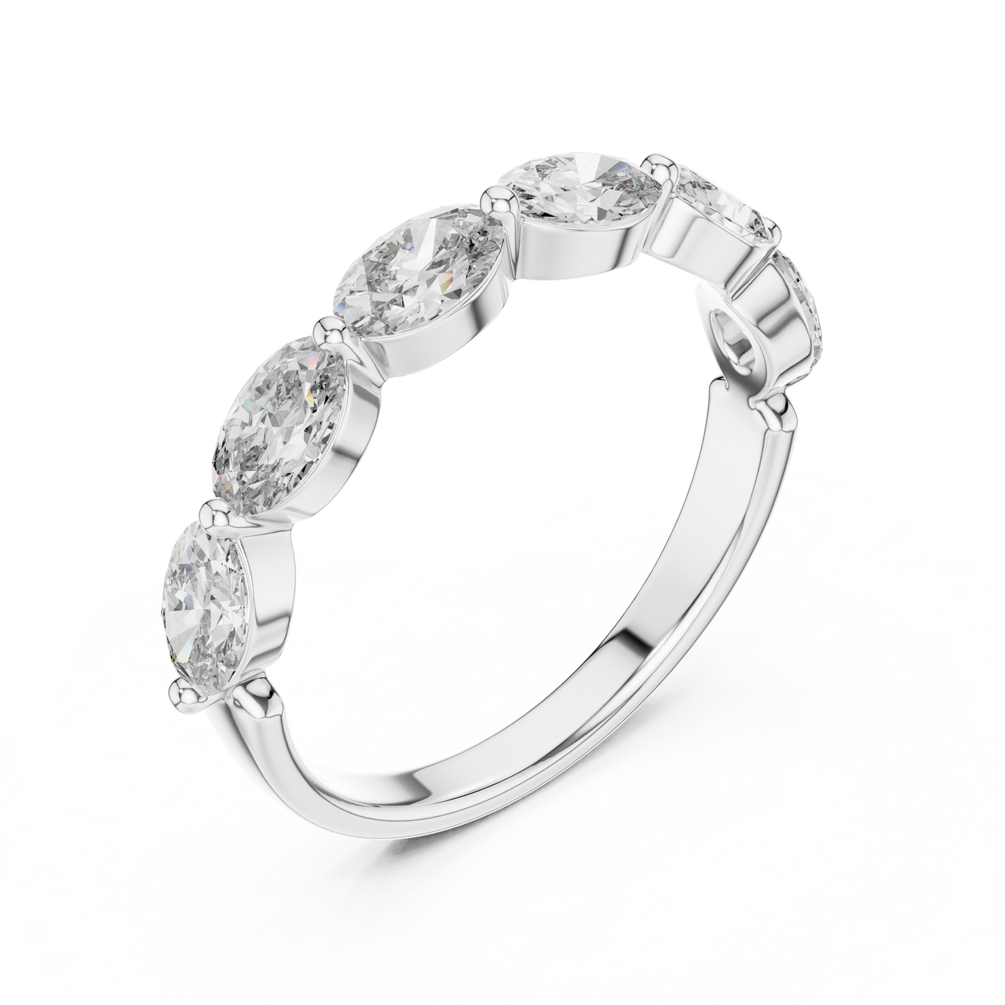 Oval Cut Diamond Wedding Band | Gold Fine Jewelry Ring.