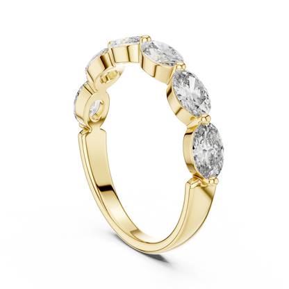 Oval Cut Diamond Wedding Band | Gold Fine Jewelry Ring.