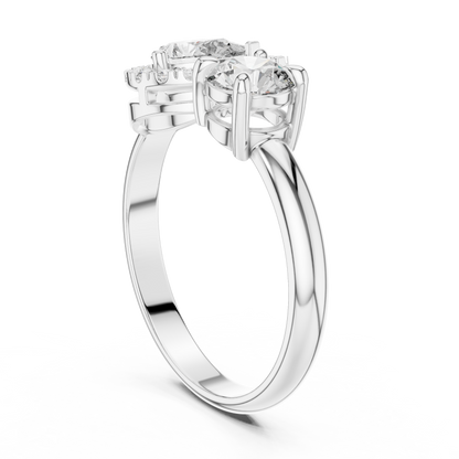 Luxury Pear Diamond Halo Ring | Gold Designer Engagement Ring.