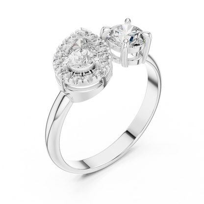 Luxury Pear Diamond Halo Ring | Gold Designer Engagement Ring.