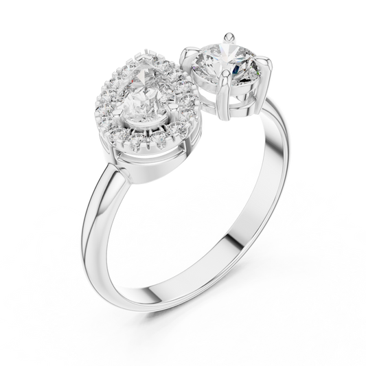 Luxury Pear Diamond Halo Ring | Gold Designer Engagement Ring.