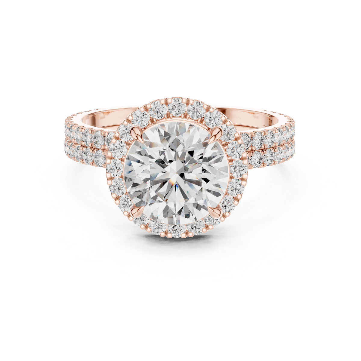 Carmelina Round Halo Lab Grown Diamond Engagement Ring