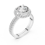 Premium Round Diamond Halo Ring | Gold Luxury Bridal Ring