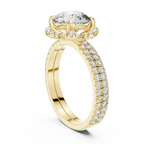 Premium Round Diamond Halo Ring | Gold Luxury Bridal Ring