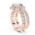 Premium Halo Diamond Wedding Ring Set.