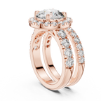 Premium Halo Diamond Wedding Ring Set.