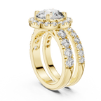 Premium Halo Diamond Wedding Ring Set.