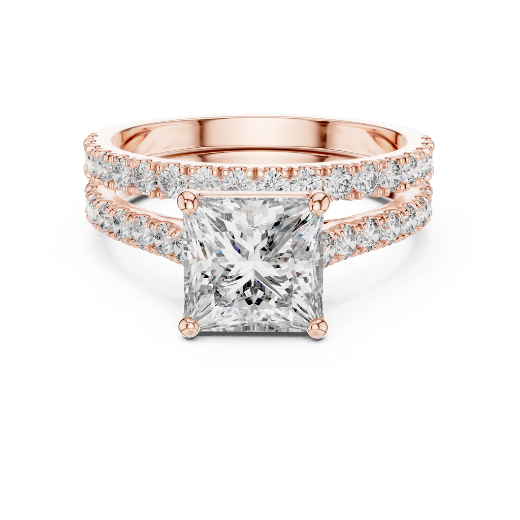 Princess-Cut Lab Grown Diamond Halo Bridal Ring