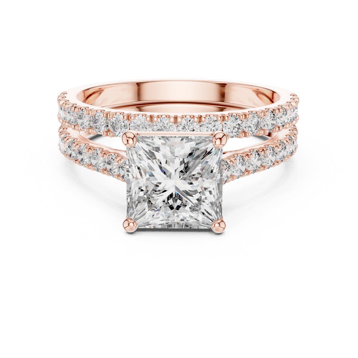 Princess-Cut Lab Grown Diamond Halo Bridal Ring