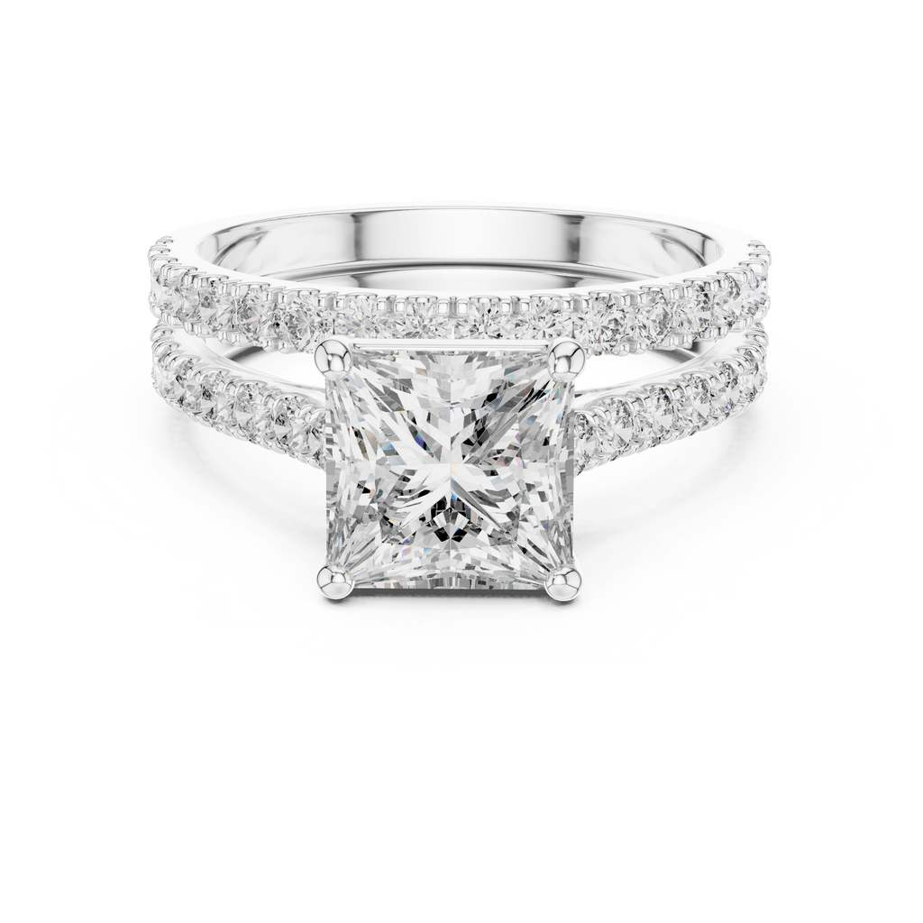 Princess-Cut Lab Grown Diamond Halo Bridal Ring