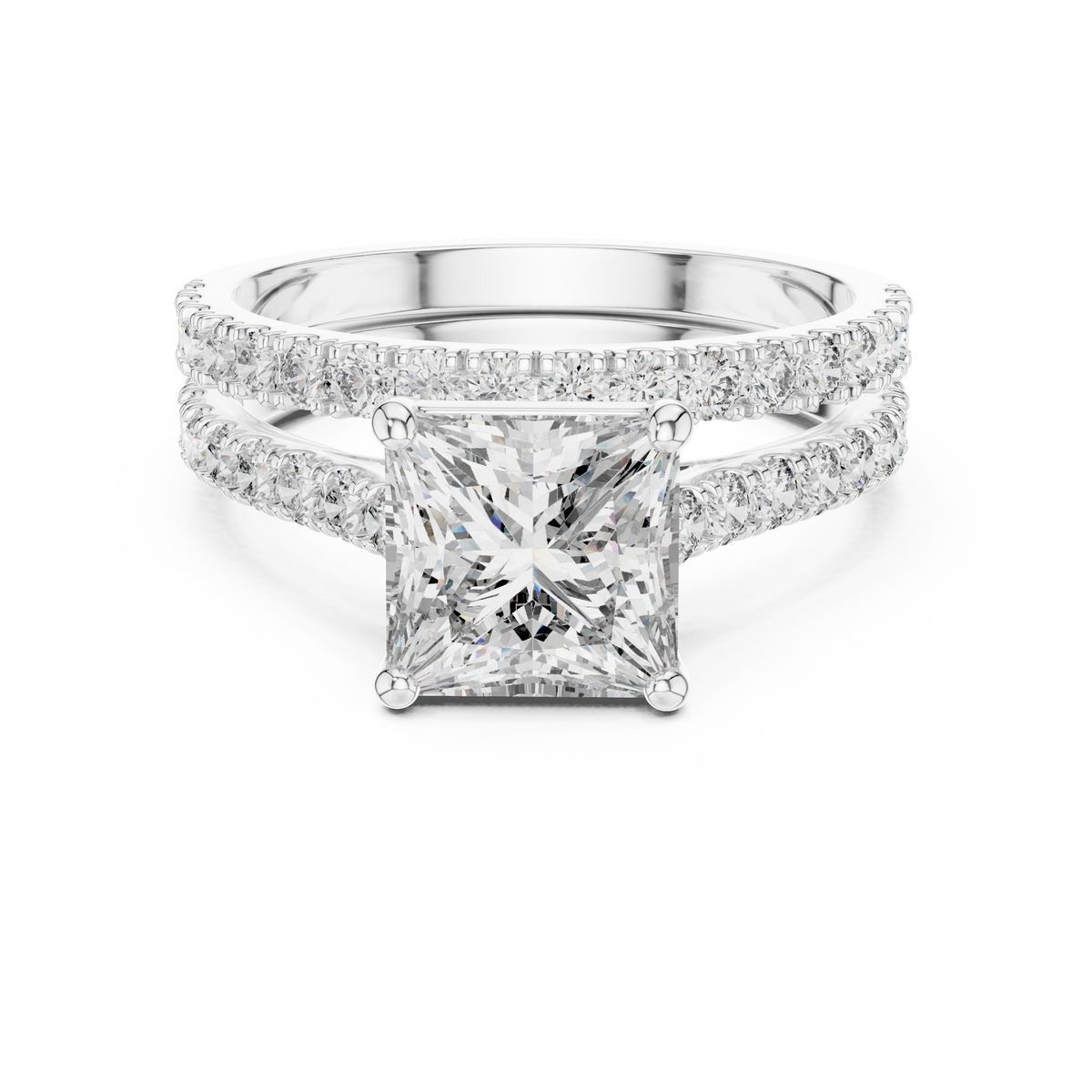 Princess-Cut Lab Grown Diamond Halo Bridal Ring