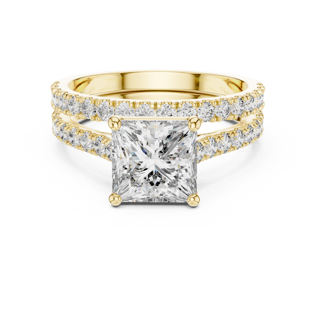 Princess-Cut Lab Grown Diamond Halo Bridal Ring