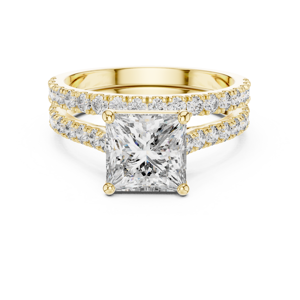 Princess-Cut Lab Grown Diamond Halo Bridal Ring
