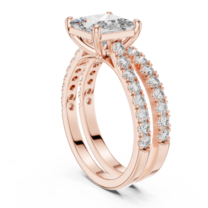 Fine Jewelry Halo Diamond Bridal Ring | Gold Engagement Set