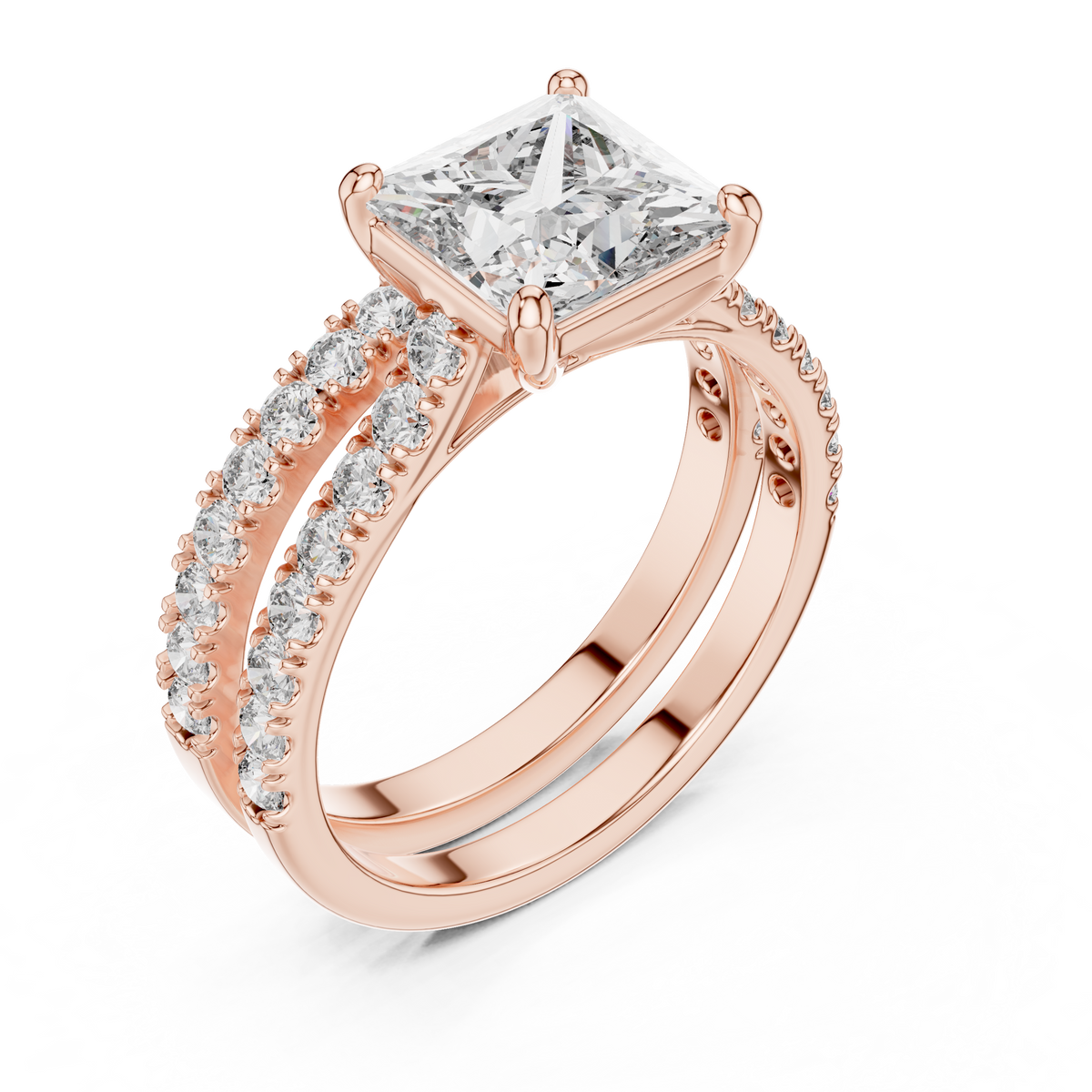 Fine Jewelry Halo Diamond Bridal Ring | Gold Engagement Set