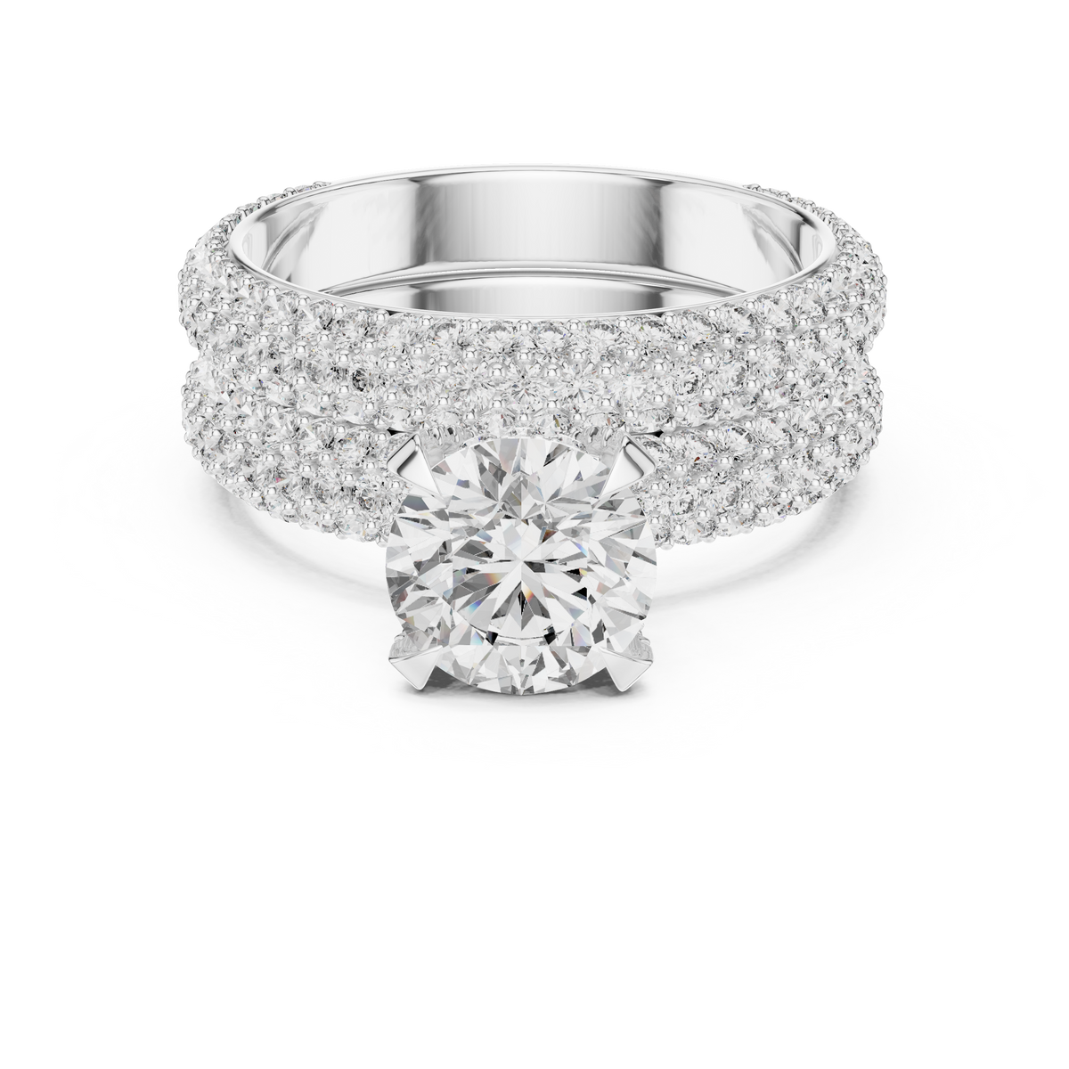 Celestial Pavé Lab Grown Diamond Solitaire Ring.