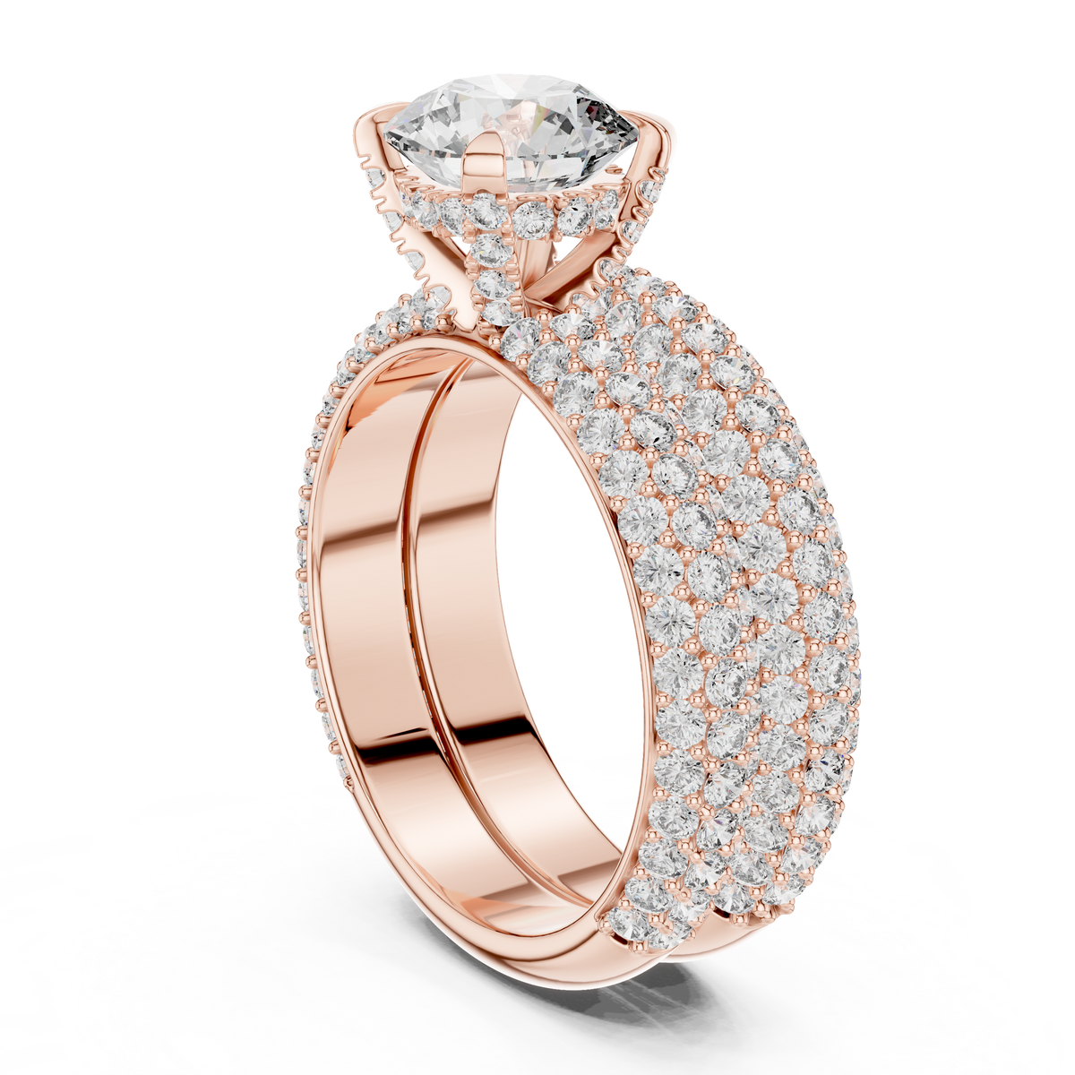 Timeless Double Halo Diamond Engagement Ring | Designer Gold Jewelry