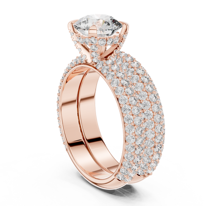Timeless Double Halo Diamond Engagement Ring | Designer Gold Jewelry