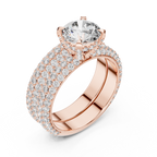 Timeless Double Halo Diamond Engagement Ring | Designer Gold Jewelry