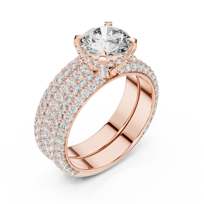 Timeless Double Halo Diamond Engagement Ring | Designer Gold Jewelry