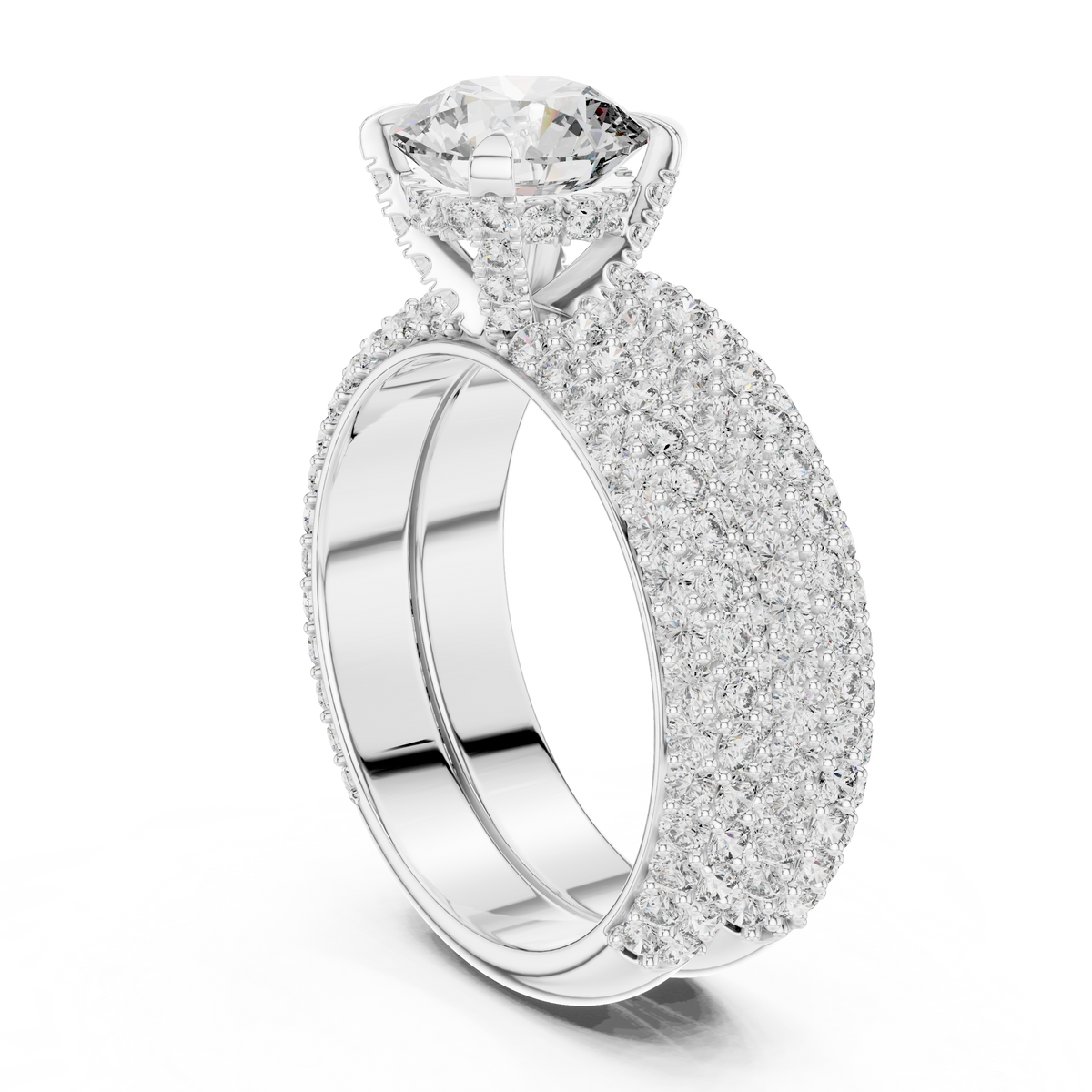 Timeless Double Halo Diamond Engagement Ring | Designer Gold Jewelry