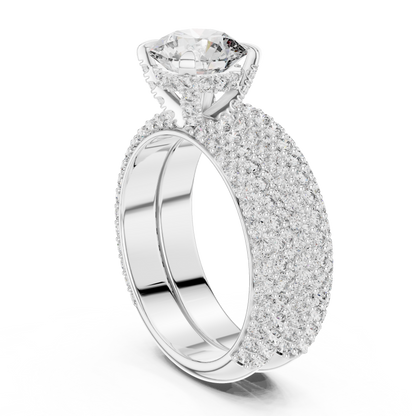Timeless Double Halo Diamond Engagement Ring | Designer Gold Jewelry