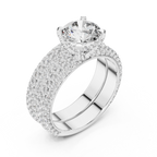 Timeless Double Halo Diamond Engagement Ring | Designer Gold Jewelry