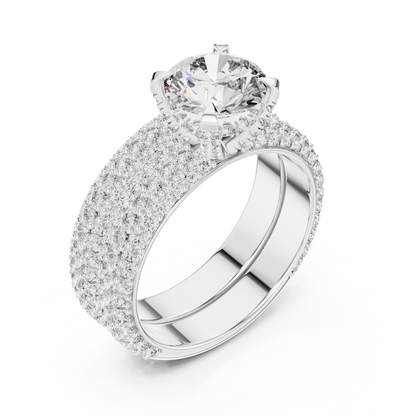 Timeless Double Halo Diamond Engagement Ring | Designer Gold Jewelry