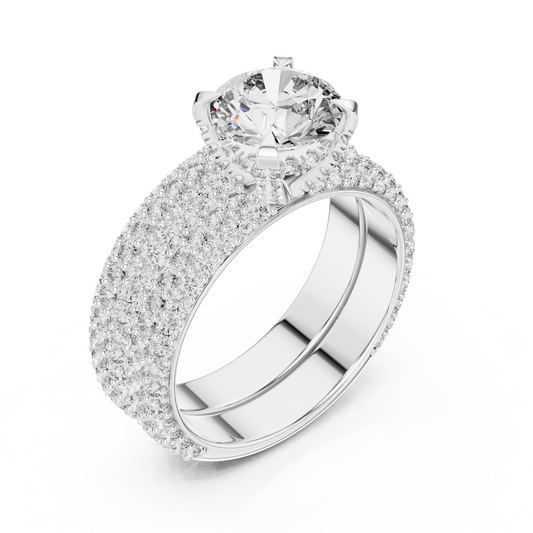 Timeless Double Halo Diamond Engagement Ring | Designer Gold Jewelry