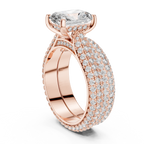 Luxe Emerald Cut Diamond Engagement Ring | Double Halo Gold Ring