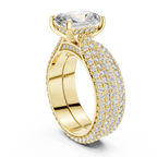 Luxe Emerald Cut Diamond Engagement Ring | Double Halo Gold Ring